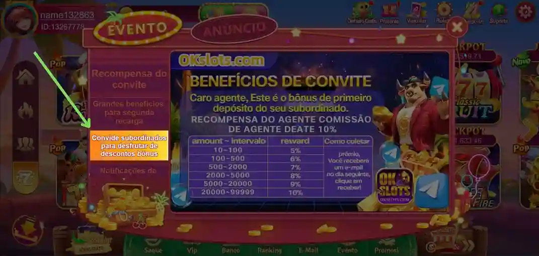 Bônus por amigos convidados