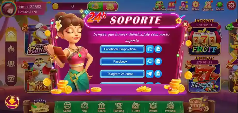 Contatos do suporte técnico